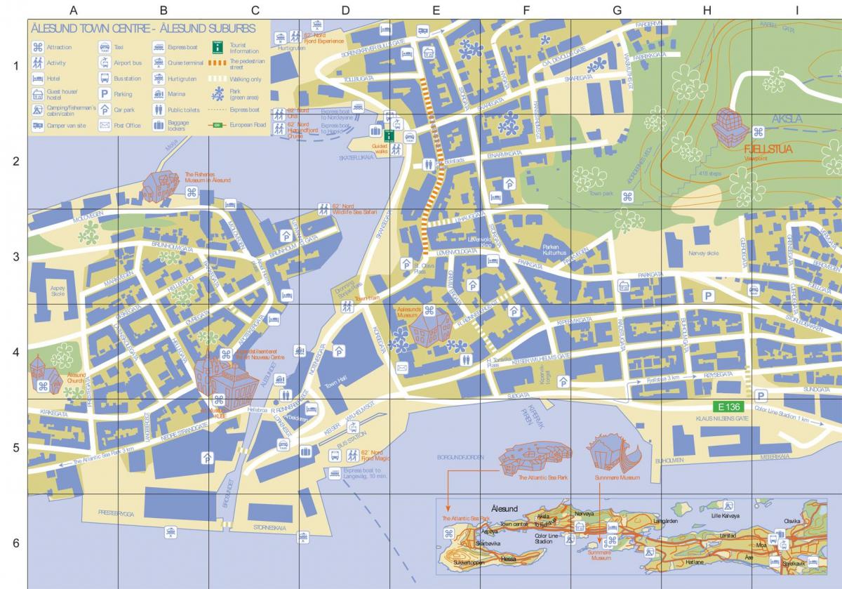 miasta ålesund, Norwegia mapie