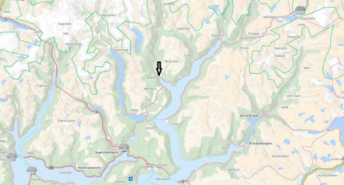 Mapa Norwegia Dania