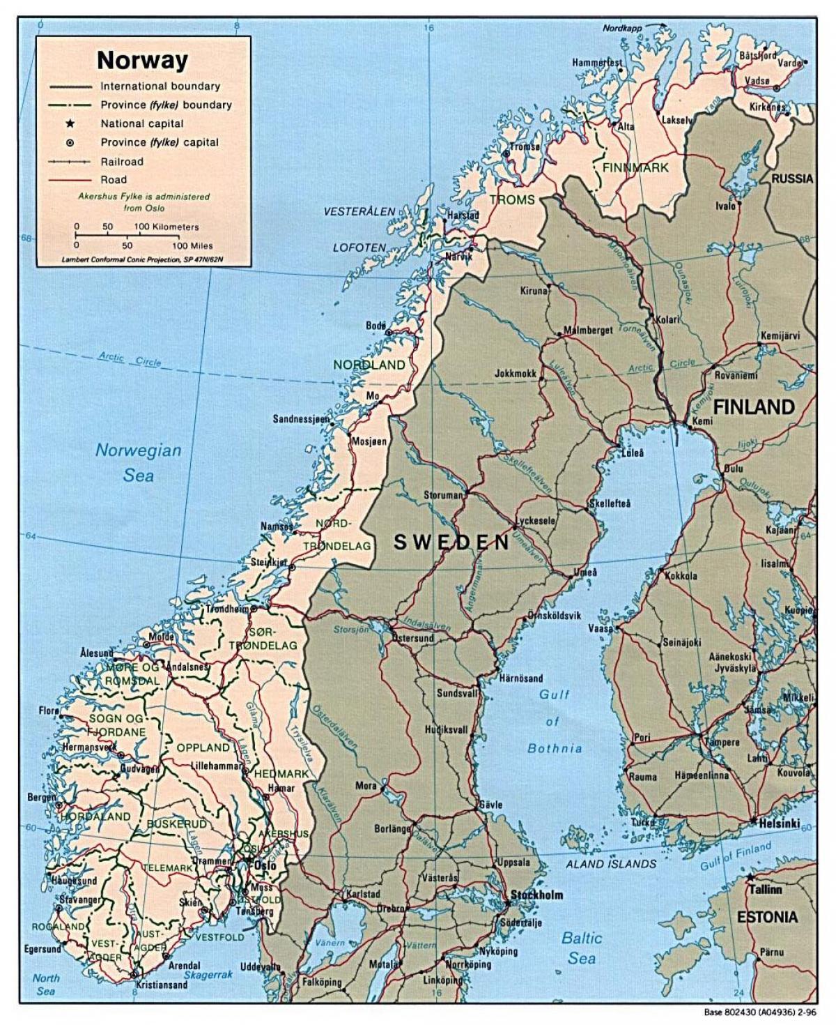 jazda mapa Norwegii