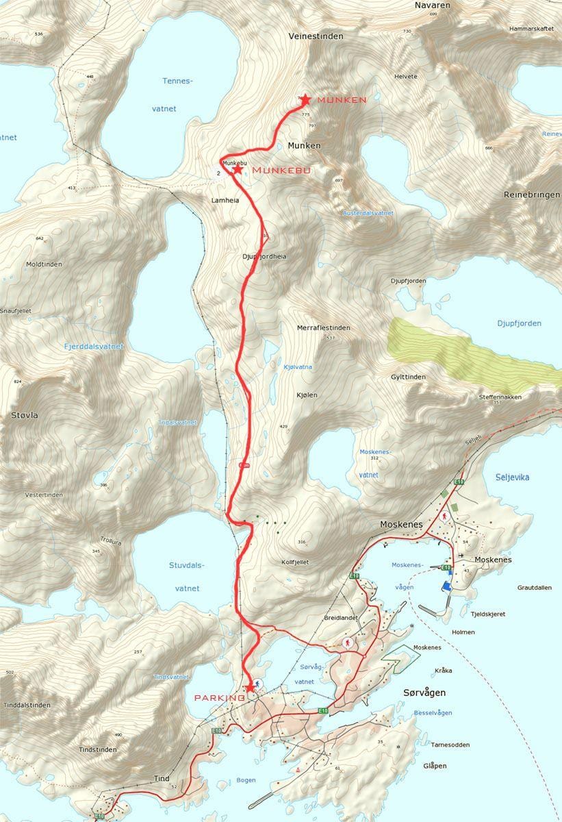 Mapa Norwegii szlaki turystyczne