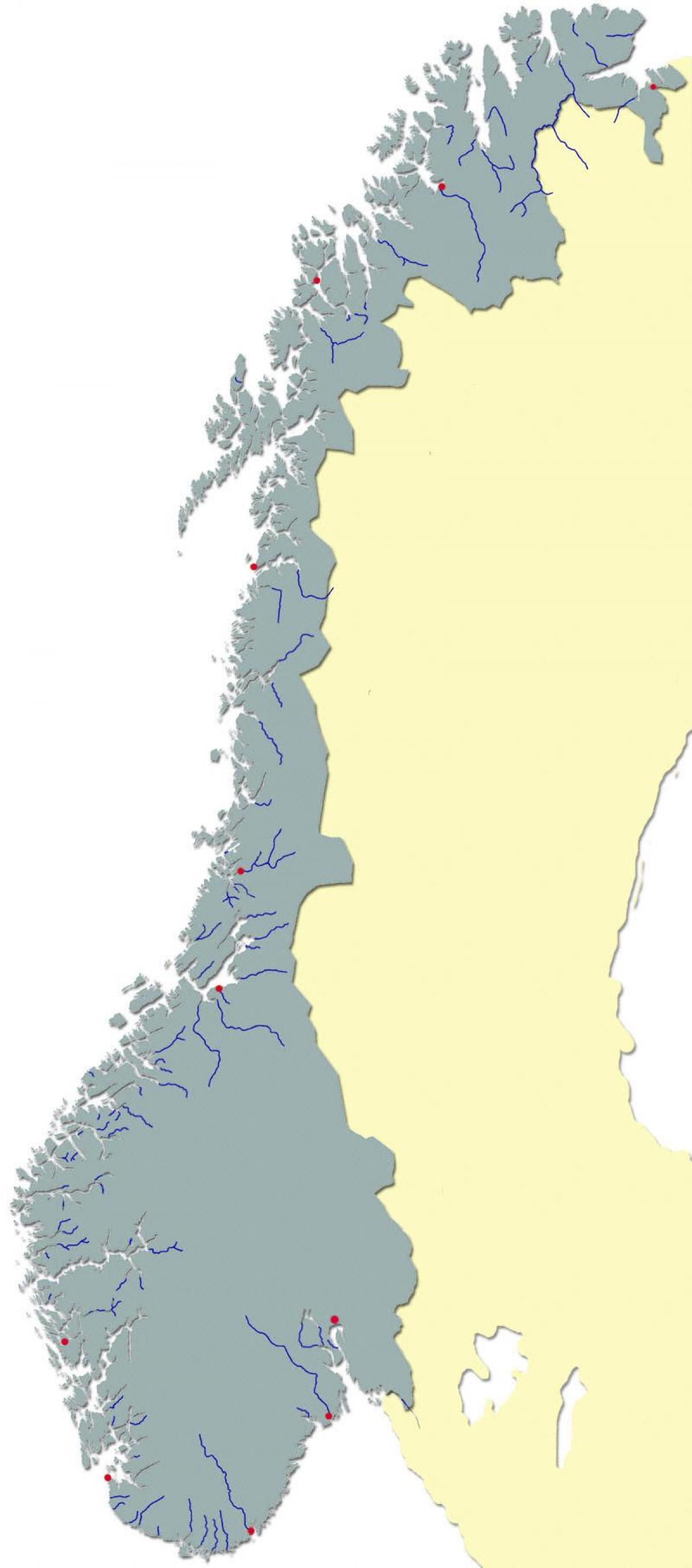 Mapa rzeki Norwegii 