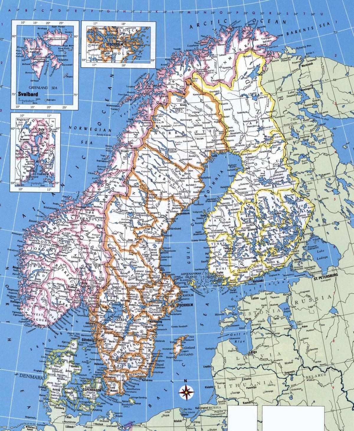 Mapa cała Norwegia