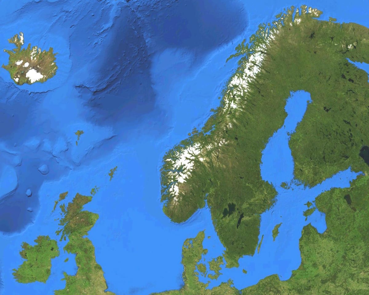 Mapa satelitarna Norwegia 