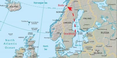 Mapa Bodo, Norwegia