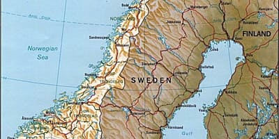 Mapa Norwegii góry