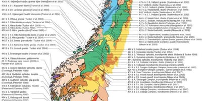 Mapa geologicznych Norwegia