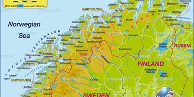 Mapa kirkenes w Norwegii