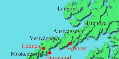 Lofoty Norwegia na mapie