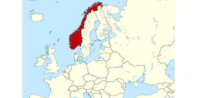 Położenie Norwegii na mapie