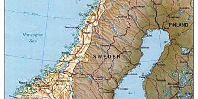 Szczegółowa mapa Norwegii z miastami