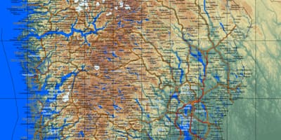 Szczegółowa mapa południowej części Norwegii