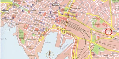 Mapa Oslo-centrum miasta Norwegii 