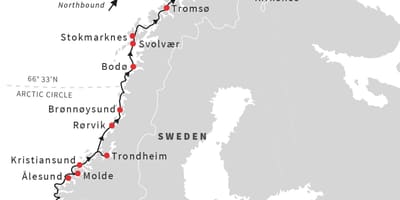Mapa Norwegii na rowerze