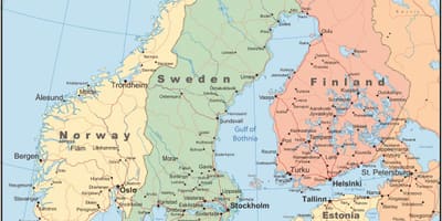 Norwegia mapa kraju 