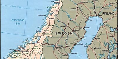 Mapa Norwegii szerokości