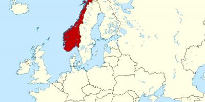 Mapa Norwegii i Europie