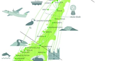 Narodowy szlak turystyczny Norwegia mapie