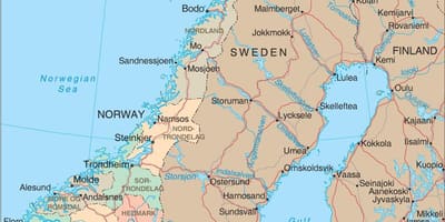 Prowincji Norwegii na mapie