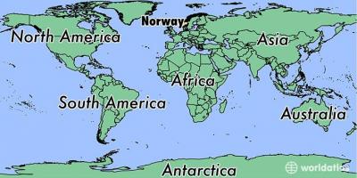 Mapa Norwegii miejsce w świecie 