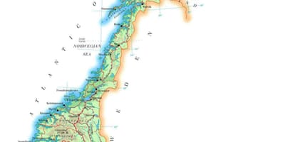 Mapa wysokości Norwegia 
